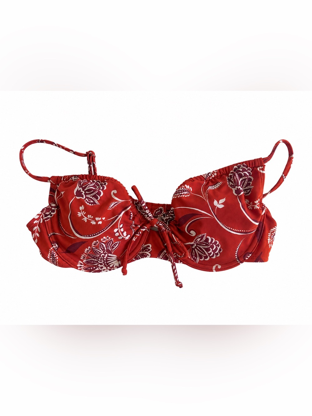 CUPSHE NWT Bikini Top - M - Red Floral Paisley style